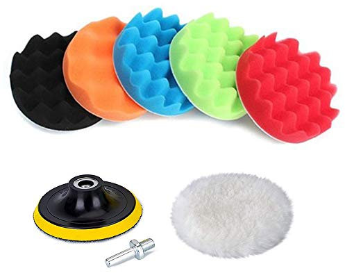 Yesallwas - KIT Disco Platorello da 4 100 mm Dischi in spugna Per Lucidatrice Lucidatura Auto Set da 8 pezzi tamponi carrozzeria , per levigatura, lucidatura, ceretta, pulizia