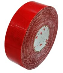 FILM RETROFLUORESCENTE, CINTA REFLECTANTE MARCA 3M DE 50 m. PARA CAMIÓN, REMOLQUE, SEMIRREMOLQUE, FURGÓN, PLATAFORMA (Rojo)