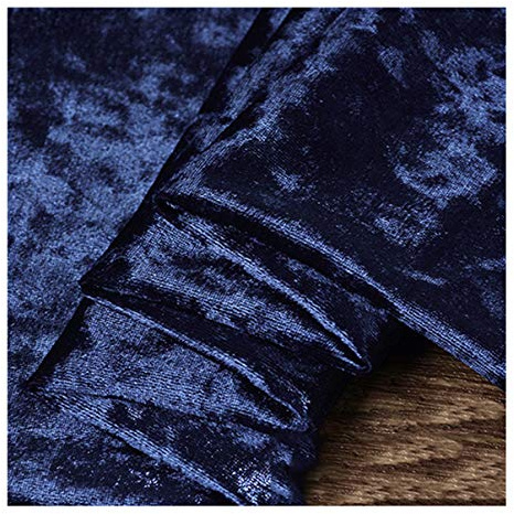 Krossat Sammetstyg I Meter 160cm 62 '' Brett 4-vägs Stretch Velourmaterial För Kläddräkter, Sy DIY-hantverk, Heminredning(Color:marinblå)