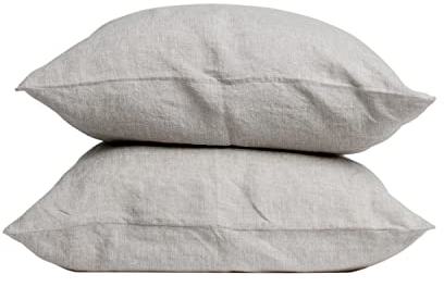 My Linen Home Kissenbezug 40x40 Leinen 2er Set | Hochwertiger Kopfkissenbezug in Natur | 100% Stonewashed Leinen Bettwäsche | Made in EU | Antiallergisch & Hautverträglich