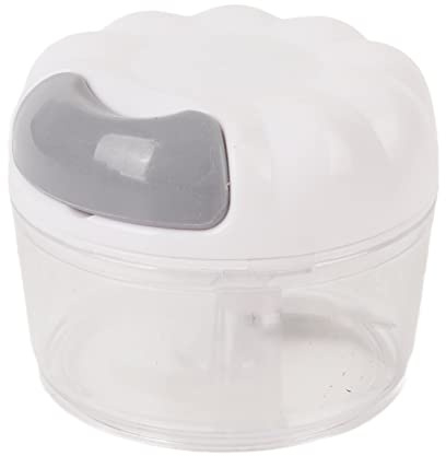 Picadora Manual de Ajo, Rebanadora de Alimentos Y Mini Trituradora de Ajo, Picadora de Cebolla, Procesador de Alimentos para Jengibre, Chile, Fruta, Carne(Blanco)