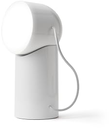 Lexon ORBE wiederaufladbare LED-Tischlampe, kabellos mit abnehmbarem magnetischem und drehbarem Kopf, geeignet für Nachttisch, Büro oder Terrasse - Glänzendes Weiß