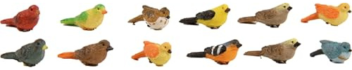 FADEDA 12 x fågelset/höjd: 17 cm/handmålad/detaljerade krubbfigurer – julbord, dekoration, krubbtillbehör