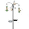 Wild Bird Feeders Hanging Station - Premium Bird Feeder Hanger with Eight Hooks, Free Standing Metal Pole for Gardens and Outdoor Use, Includes Water Bowl and Feeding Tray (Black) (2.2m x 25mm) - RSPB