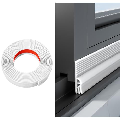 Veki Joint Fenetre Isolation Thermique et Phonique Autocollante, Bande d'Etanchéité pour Fenetre Anti Froid, Bande de Joint Fenetres Coulissante pour Isoler du Bruit, Anti-intempéries (Blanc, 2m)