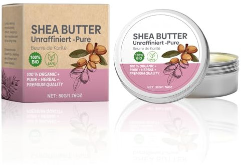 Sheabutter Bio für Kosmetik,100g Shea Butter,Sheabutter Bio,Sheabutter Unraffiniert Bio,Feuchtigkeitsspendend,Für Alle Hauttypen Geeignet,Naturkosmetik und Hautpflegeprodukte,mit Löffel
