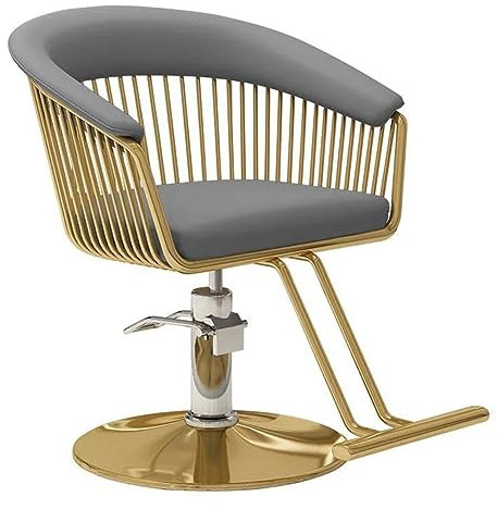 Professionell hydraulisk pump barberstol för hemsalong svängbar frisörstol med justerbar höjd grå styling skönhetsstol