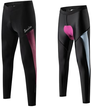Santic Pantalon Cycliste Femme 7/8 Rembourré Leggings de Vélo Femme Cyclisme pour MTB