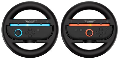 Aerku Steering Wheel Grip for Nintendo Switch 2 Joy-C, Family Sports Games Accessories Compatible with Switch 2 Controller, Black (2 Pack)