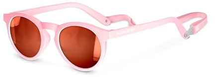 SUAVINEX, Gafas de Sol para Niños de 2 a 3 Años, Polarizadas, con Filtro UV400 Cat. 3, 100% Protección Rayos UVA y UVB, con Funda y Cinta de Sujeción Incluidas, Flexibles y Ligeras, Redondas, Rosa