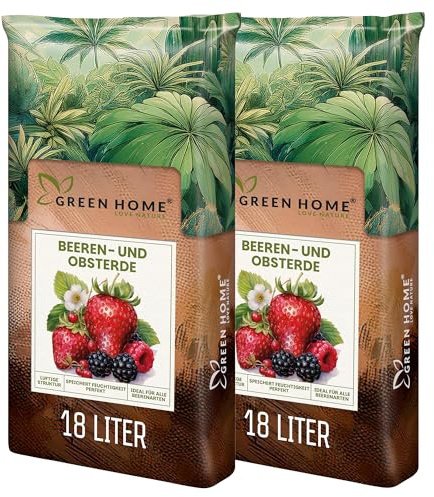 Green Home Beerenobst Erde 36L – Spezialsubstrat für Erdbeeren, Obst- und Beerenpflanzen im Garten, Topf und Hochbeet – Bio Erde mit Langzeitdünger für aromatische Ernte und kräftiges Wachstum