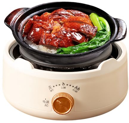 JIEBWCHA Piccola piastra di cottura – Singolo fornello elettrico | Stufa a caldo regolabile senza livelli continui per bollitore, caffè, cucina, campeggio, viaggi, dormitorio, picnic, attività