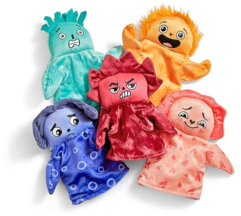 Learning Resources Feelings Family Hand Puppets Loved, Nervous, Frustrated, Lonely & Excited, Social Skills Activities, Sensory Toys for Autism, Ages 18 months+