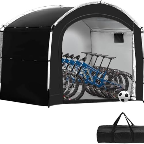 HoldOneLight Portable Outdoor Bike Storage Shed Tent, 210D Oxford Fabric PU4000 Waterproof Cover for 2/3/4/6/8 Bikes, Ideal for Motorcycle, Garden Tools, Toys, and Lawn Mower Shelter