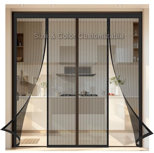 Puerta Mosquitera Magnética para Balcón a Medida – Protección Antiinsectos con Cinta Velcro & Imanes Potentes, sin Taladrar, para Salón & Puerta Terraza