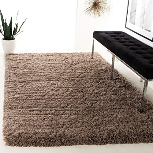 Safavieh Tapis Shag pour Salon, Salle à Manger, Chambre à Coucher - Polar Shag Collection, Tapis à Poil Court, Champignon, 91 X 152 cm