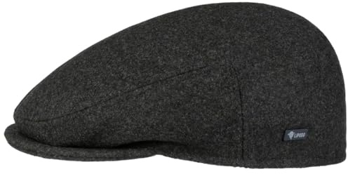 Lipodo Classic Flat Cap Italian-Made Wool Winter Peaked Ivy Cap Men Women Anthracite