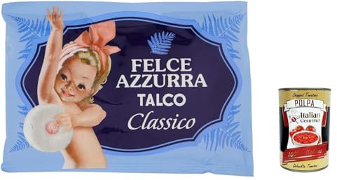 5x PAGLIERI Felce Azzurra Talco Classico Körperpuder Talkpuder Talkum Beutel 100g + Italian Gourmet polpa 400g