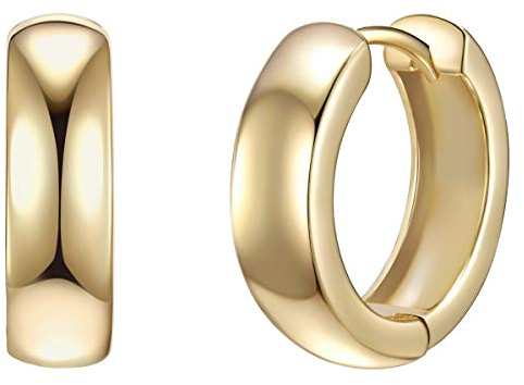 Rafaela Donata Damen Creolen aus 925/- Sterling Silber gelbvergoldet - Silbercreolen Klappcreolen klassisch Gelbgold