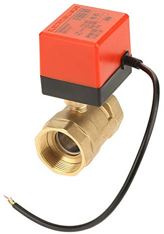 Válvula de bola eléctrica DC 12V, G1-1/2 DN40 Válvula de bola de actuador motorizada de latón de 2 vías para aire acondicionado