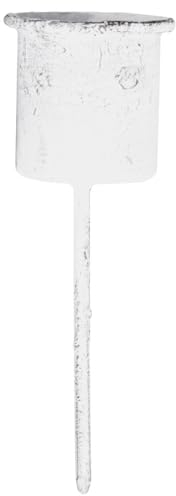 Seaside No.64 - Kerzenpieker für Stabkerzen/Kerzenspiess für Teelichter - im 4er Set aus Metall - Shabby, Vintage-Look für deinen Adventskranz - Tischgesteck oder Topfdekoration (weiß, Stabkerze)