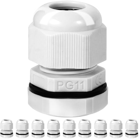 Dawenur 10 Stück Kabelverschraubung PG11 Kabeldurchführung Wasserdicht PG Verschraubung Verstellbaren Kabelverschraubungen für Outdoor Garten Schaltkasten Abzweigkasten