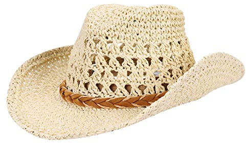 IBLUELOVER Chapeau de Paille Été Chapeau de Cowboy Panama Homme Capeline Femme Chapeau de Western Chapeau de Soleil Plage Large Bord Chapeau de Melon Roll up Chapeau Jazz Vintage Casquettes Anti-UV