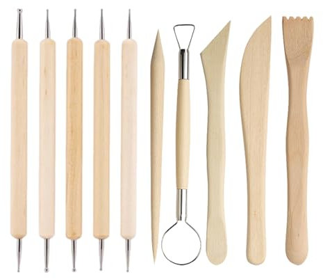 10 Stück Modellierwerkzeugset,Töpferwerkzeug,Sculpting Tools,Polymer Clay,Ton Werkzeug für Profis und Anfänger,Clay Tools Kit für Modellierung,Schnitzen,DIY-Handwerk & Künstlerische Modellier Masse