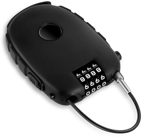 Ainiv 1 Stück Kompaktes Kabelschloss, Zahlenschloss mit Drahtseil (75cm), Schloss mit 4-stelligem Zahlencode, Geeignet als Gepäcksicherung, Skischloss, Helmsicherung, Scooterschloss, Fahrradschloss
