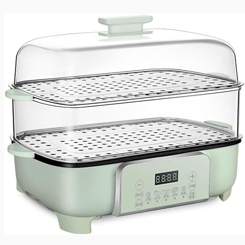 Electric Food Steamer - 360° Steam Cycle, 3 Tier Detachable Design, 26L Capacity, 12H Heat Preservation, Easy to Clean