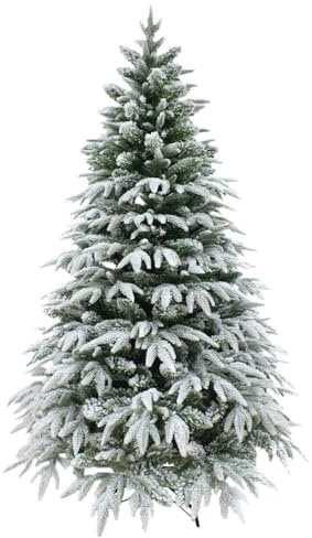 Gåvor 4 alla tillfällen begränsad SHATCHI-654 150 cm lyxig designer före konstgjord julgran snötäckt elegant jul heminredning, grön