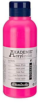 Schmincke - AKADEMIE Acryl color, Neon Pink 250 ml, 23855027, feine Künstler-Acrylfarbe, brillant, hoch lichtecht und kadmiumfrei, für Acrylmalerei, Mixed Media
