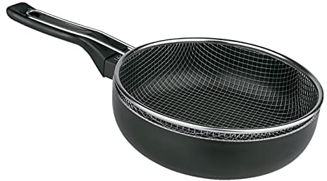 Acan Tradineur - Sartén de inducción antiadherente con Cestillo Freidor - Fabricado en Aluminio - Apto para inducción, gas, electricidad y vitrocerámica - Ø 24 cm