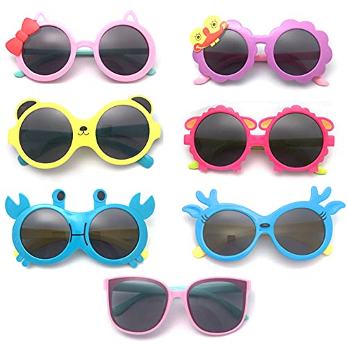 Osuter Kinder Sonnenbrille, 4PCS Klein Sonnenbrille UV-Schutz Kunststoff Sonnenbrille Kinder Pilotenbrille für Mädchen Jungen