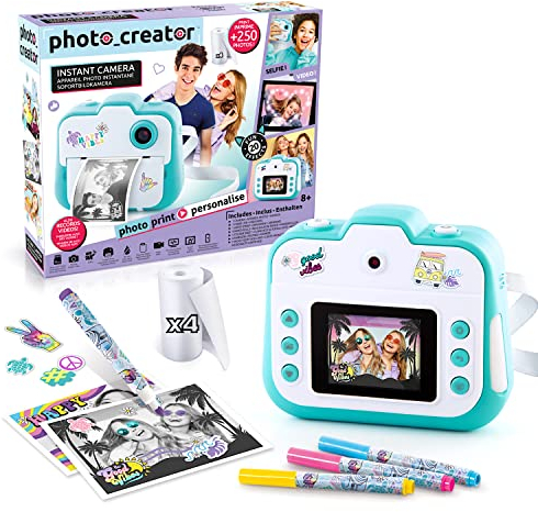Canal Toys - Photo Creator - 3-in-1 Kids Camera Instant Print - 250 Prints - 4 GB Storage - Rechargeable - Kids Digital Camera - Thermal Camera - Creativity - Gift for children 8 Years + - CLK 004