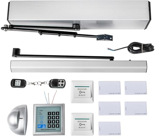 VEVOR Abridor de Puerta Automático, 50 W Abrepuertas Automático, 120 grados Abridor de Puerta Abatible para Supermercados, Puertas Cortafuegos, Hospitales, Salas de Reuniones, Laboratorios