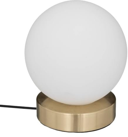 Atmosphera - Lampe boule Dris - verre et métal - blanc - H16 cm