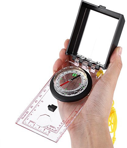 BTOSEP Boussole Multifonctionnelle avec Règle de Cartographie et Kit d'urgence Miroir pour Les Activités de Plein Air