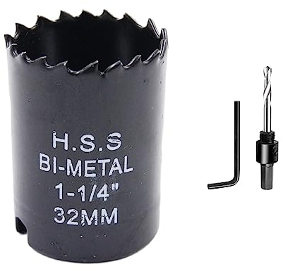 Sega a tazza 32mm LAIWEI bi-metallo fresa a tazza circolare HSS, spessore 1,8 mm, profondità di taglio fino a 38 mm, adatto per legno, plastica, cartongesso e tubi metallici