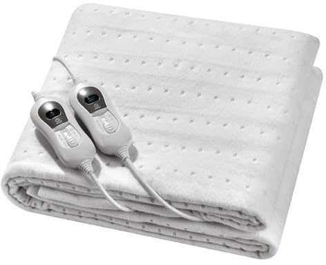 Calientacamas Elect.bienestar Duo Blanco 60/120w 160x140cm 3niv.2 Control Indep.autoapagado Lavable