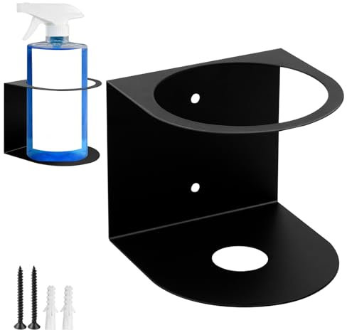 xtemtoamz Support Mural pour Flacon Pulvérisateur, Support de Canette, Métal Support de Bombe Aérosol, Métalporte Outils Mural, Rangement Outils Mural pour Atelier Garage Magasin Maison