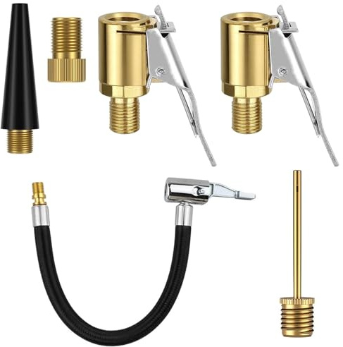 ErShiPing 2pcTire Inflator Air Chuck,8mm Brass Valve Connector for Car