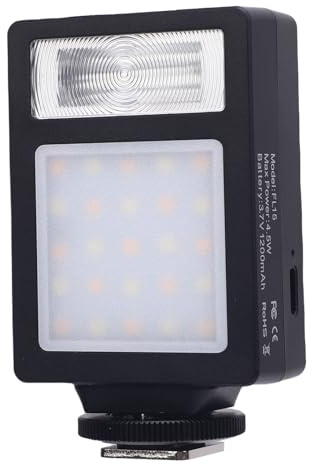 Fdit Luz de Vídeo con Flash de Cámara Universal con Interfaz de Zapata y Temperatura de Color Ajustable de 2500 K a 6500 K, Ideal para Efectos de Iluminación Profesionales, para Fotografía Al Aire