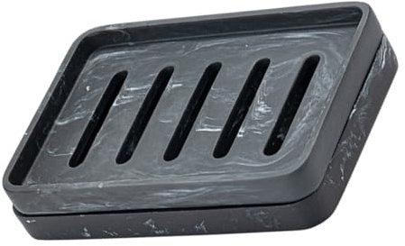 Levemolo Double Layer Soap Holder for Bathroom Resin Rectangular Soap Dish with Drainage for Shower and Washbasin Countertop
