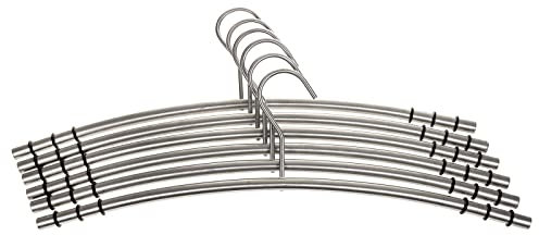 SIDCO Kleiderbügel Edelstahl 6 x Garderobenbügel Metallbügel Bügel Set m. Rutschstopp