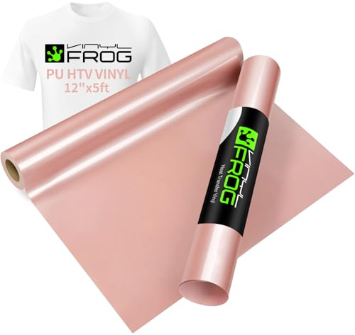 VINYL FROG HTV Iron on Vinyl 30.5x155cm Roll Rose Gold Heat Transfer Vinyl DIY Heat Press Design for T-Shirts and Other Fabric