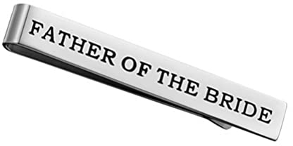 PRETYZOOM Krawattenklammern Father of The Bride I Love You First Brautvater Krawattennadel Tie Clip Krawatte Clips für Tochter Hochzeit Jahrestag Verlobung