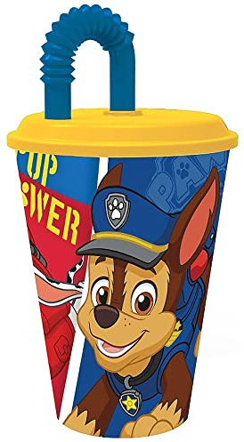Återanvändbar barnkopp med lock och sugrör 430 ml från Canina Patrol