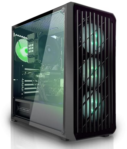 SYSTEMTREFF Gaming PC AMD Ryzen 5 4500 6x4.1GHz | Nvidia RTX 5050 8GB DX12 + 2TB HDD | 16GB DDR4 RAM | Windows 11 | WLAN Desktop Computer Rechner für Gamer, Zocker & Streamer
