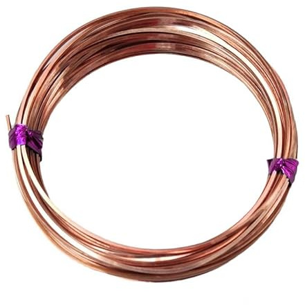 99.5% Pure Copper Wire Square Bare Copper Wire, 20 Gauge Jewelry Making Beading Floral Craft Wire (Length 19.68Ft)